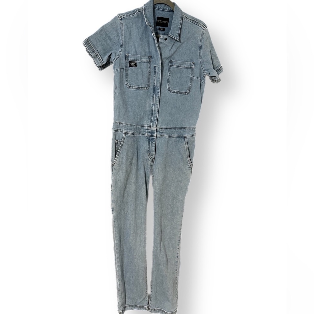Wildfang Denim Short Sleeve Coveralls